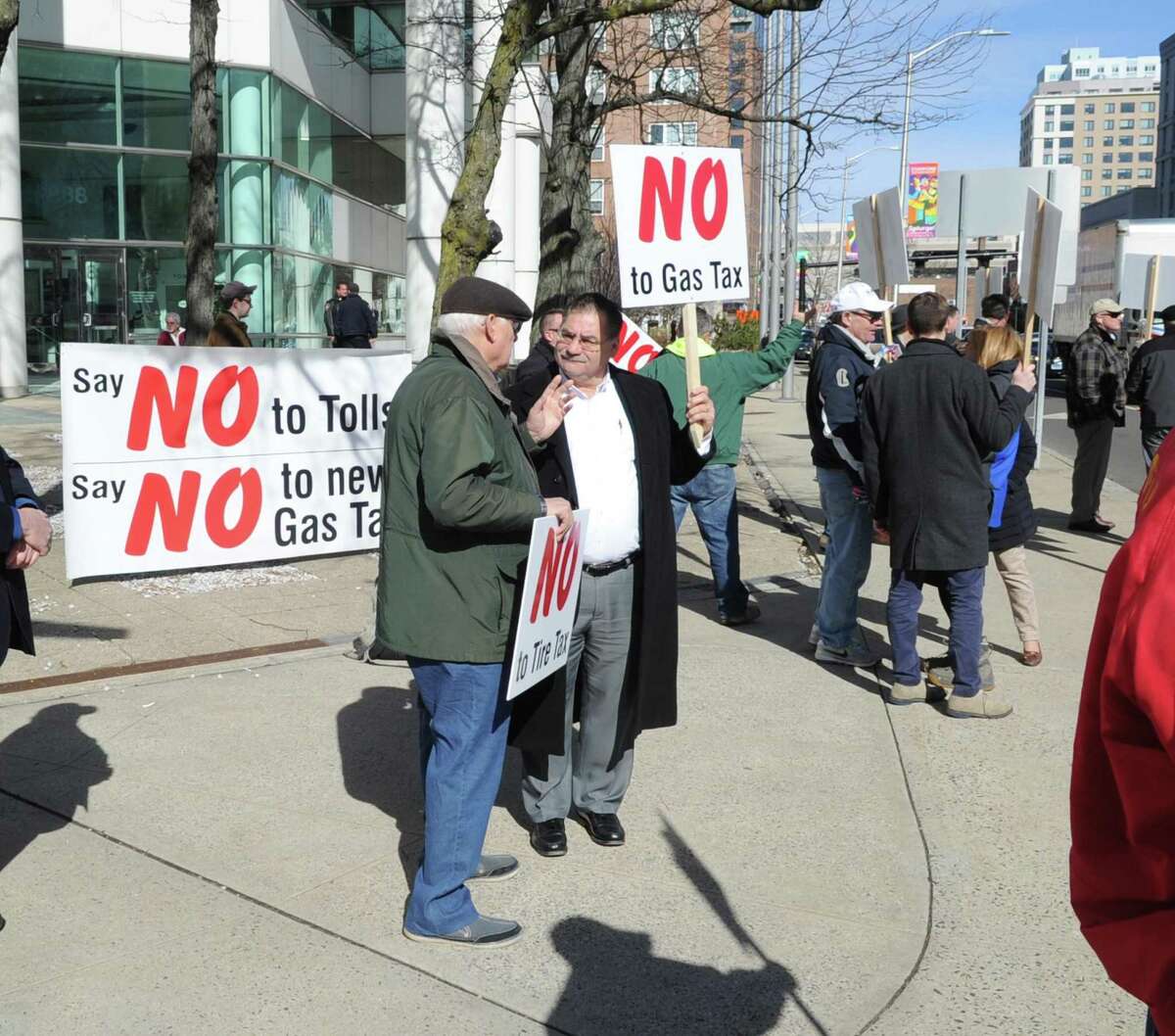 Business owners hold Stamford protest against proposed state taxes