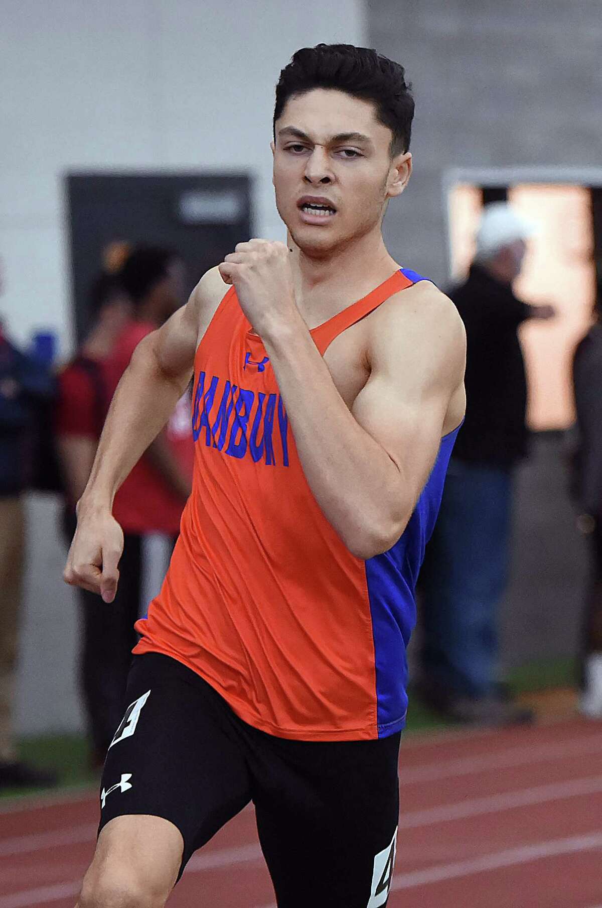 Danbury junior Malcolm Going won the 600 meter run in 1:20.40 at the CIAC Boys Indoor Track & Field State Open, Saturday, Feb. 17, 2018, at Floyd Little Athletic Center at Hillhouse High School in New Haven.