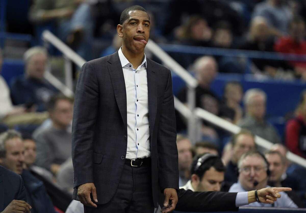 UConn coach Kevin Ollie is seen during a game earlier this season. On Sunday, Ollie’s Huskies picked up a road win over East Carolina.