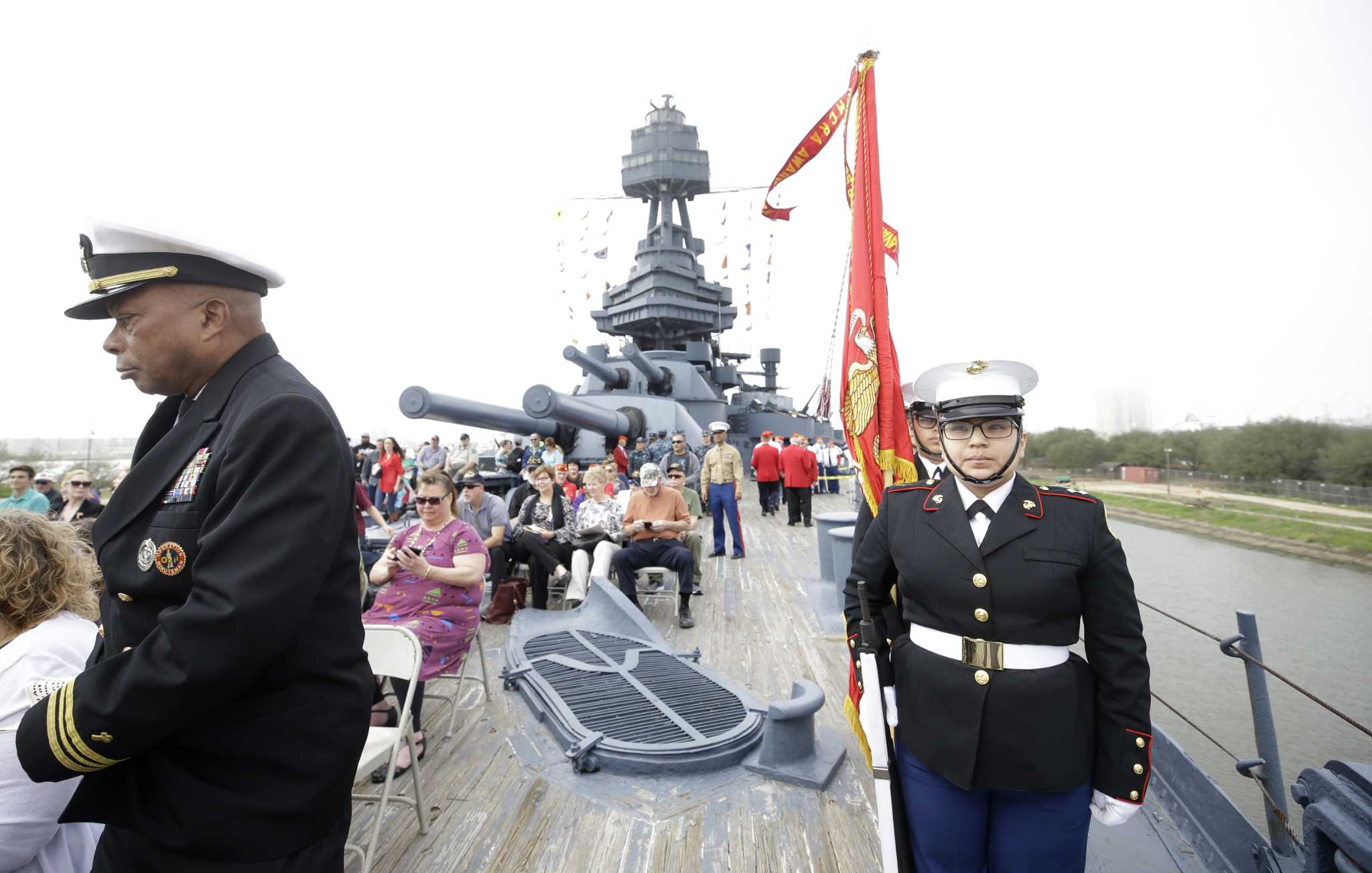 Battleship Texas honors Iwo Jima vets on 73rd anniversary of WWII battle - Houston ...