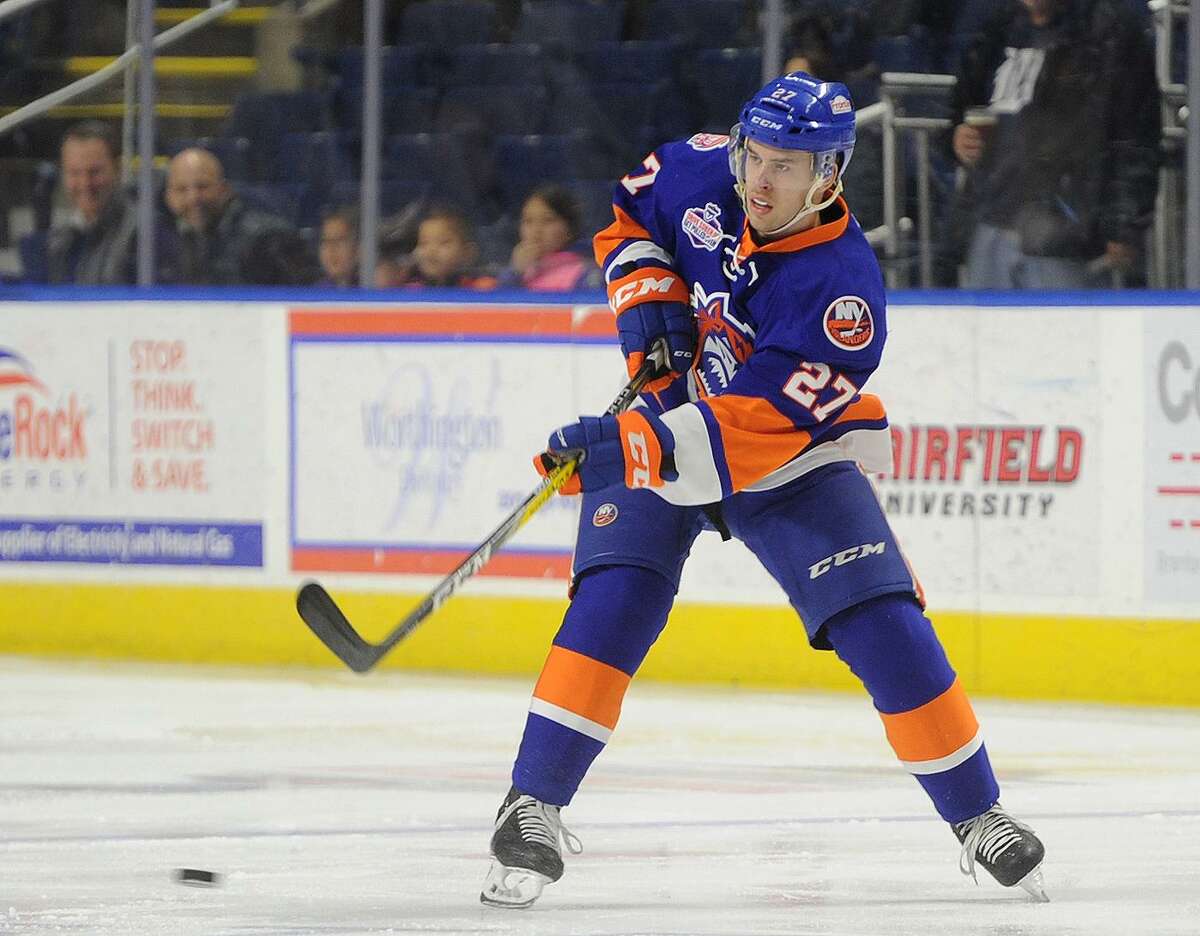 Parker Wotherspoon. Bridgeport Sound Tigers v. Hartford Wolf Pack AHL hockey at the Webster Bank Arena in Bridgeport, Conn. on Sunday, February 18, 2018.