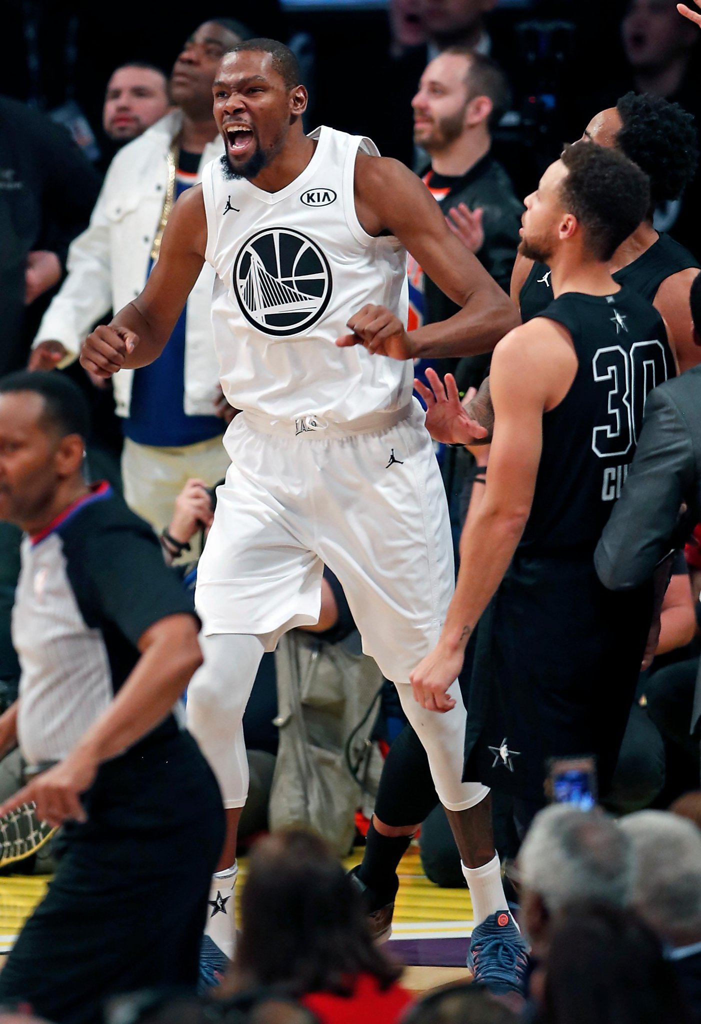 Kevin Durant gets bragging rights over Warriors’ teammates in AllStar