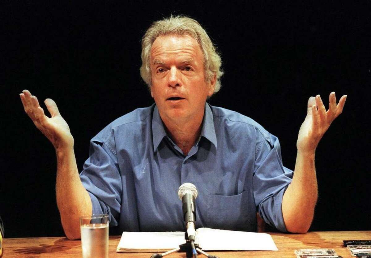 Actor-writer-monologist Spalding Gray performs his monologue, "Morning, Noon and Night," at the Beaumont theater in New York in 1999. ( Sara Krulwich / Associated Press)