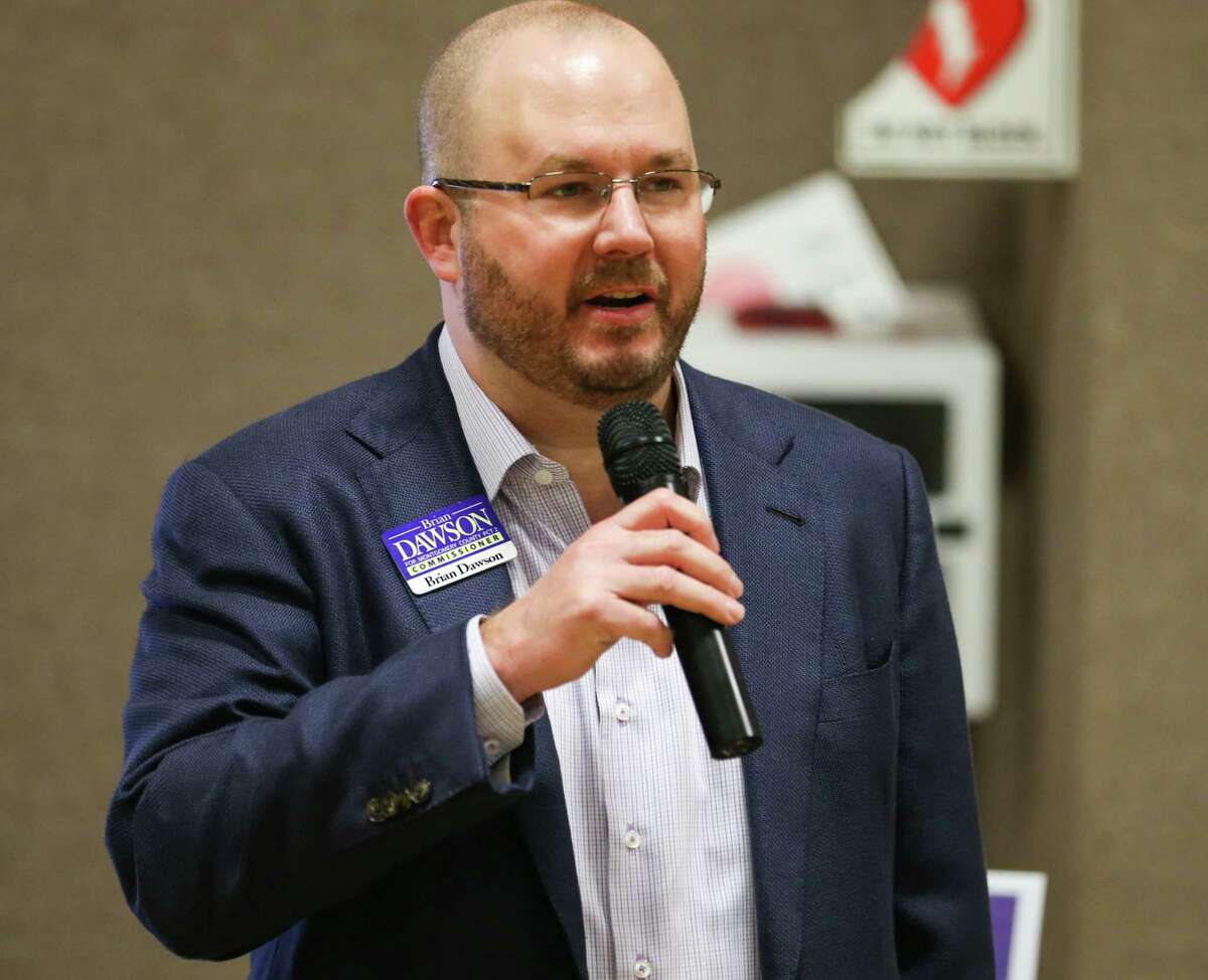 Brian Dawson, candidate for Precinct 2 Commissioner, introduces himself during a meet and greet with local Montgomery County candidates for office on Sunday, Feb. 18, 2018, at Conroe Church of Christ.