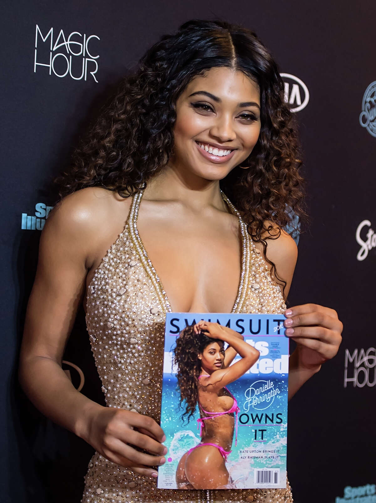 2018 Sports Illustrated Swimsuit cover model Danielle Herrington attends the 2018 Sports Illustrated Swimsuit Issue Launch Celebration at Magic Hour at Moxy Times Square on February 14, 2018 in New York City.Scroll ahead to see more images from the 2018 Sports Illustrated swimsuit issue launch celebration. 