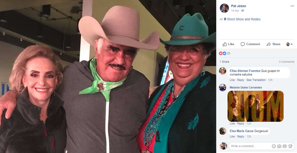 Social media photos show Vicente Fernández hanging out at the San Antonio Stock Show and Rodeo