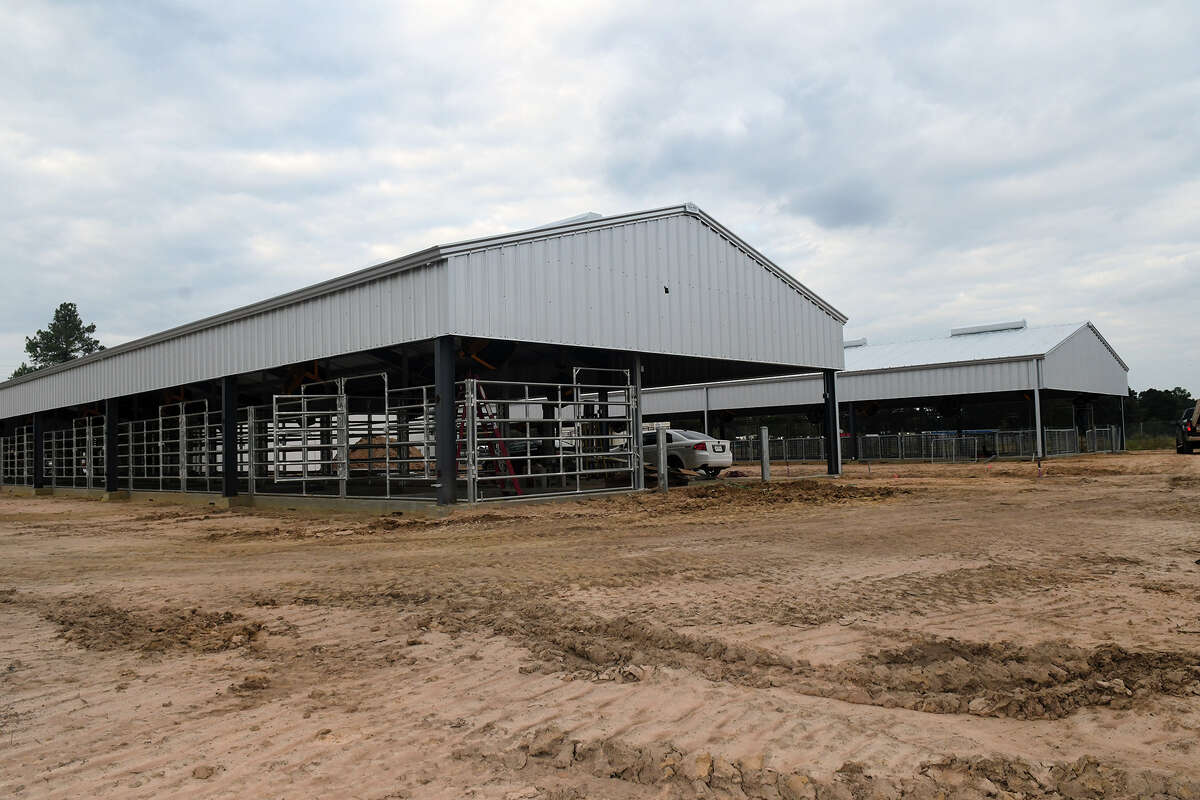 Students at Klein Oak High School will soon have a new agriculture barn for their livestock as construction continues on the 14,770-square-foot Klein ISD Ag Barn, Northcrest Ag Facility, located across the street from Klein Oak High School. (Photo by Jerry Baker/Freelance)