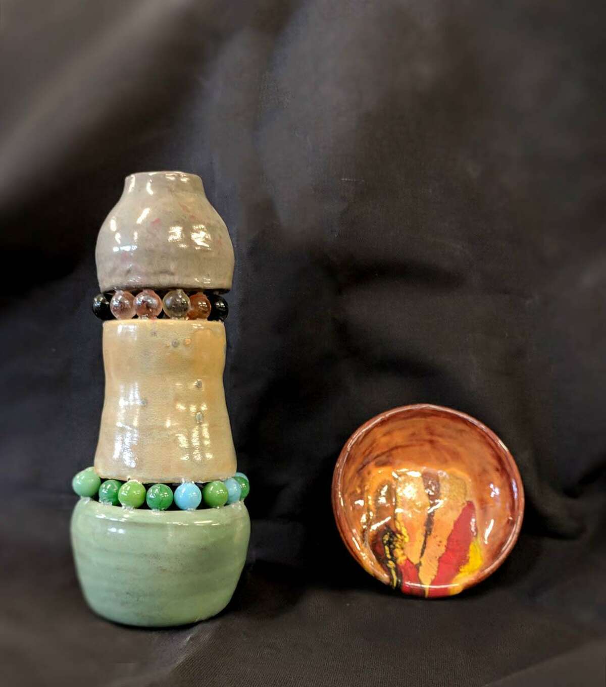 The Village Center for the Arts in New Milford will open ”Marbles,” an exhibit of works by after-school Club Mud ceramic and Saturday Sculpture for Emerging Artists students, March 1 from 6:30 to 8 p.m. at New Milford Public Library. Beginning March 3, the show will remain on exhibit in the reference area glass display case for approximately one month. Above are works by Collin Rozelle, 13, left, and Annika Steurkin, 13. February 2018 Courtesy of the Village Center for the Arts