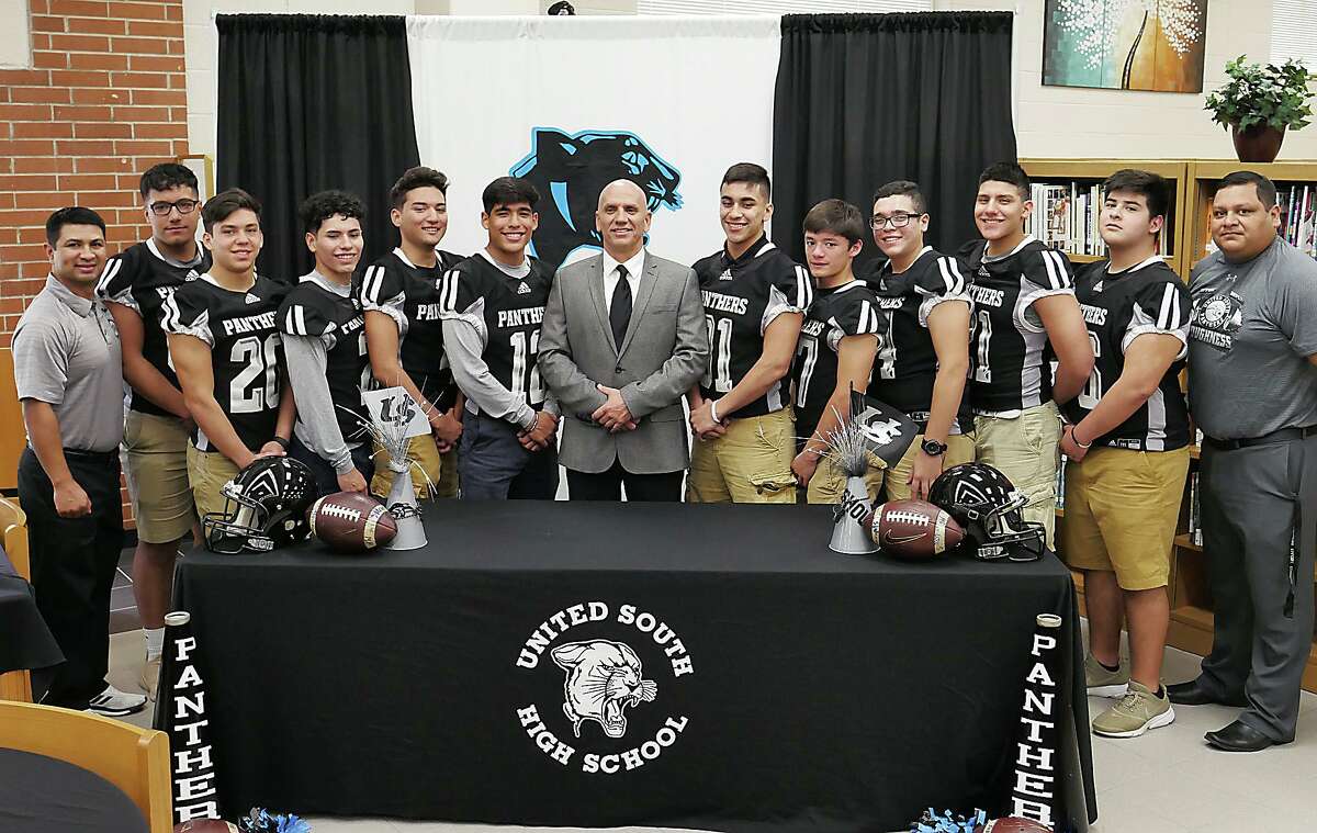 United South High Panthers new Athletic Coordinator, Jose Coss was introduced at a press conference at the school's library, Tuesday, February 20, 2018.