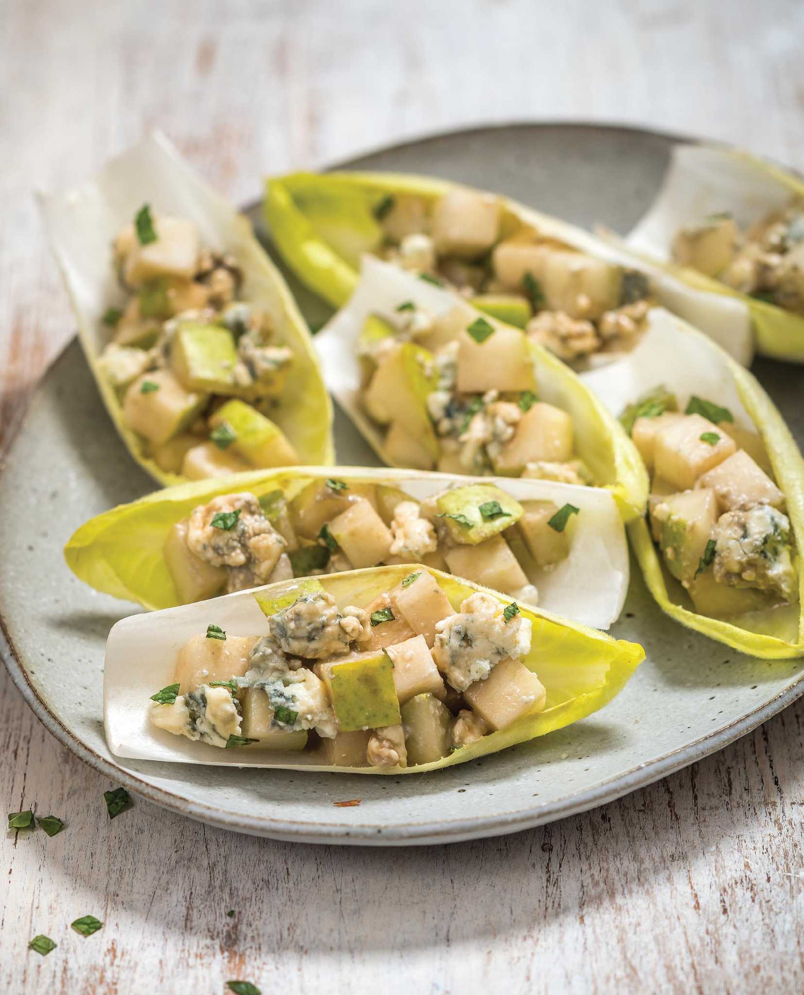 Recipe Pear and Blue Cheese Endive Boats