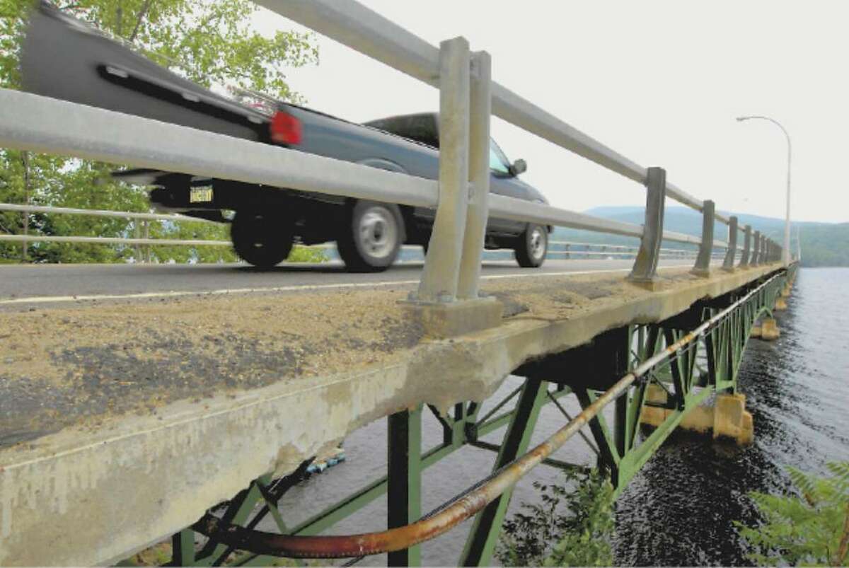 The Batchellerville Bridge which crosses the Sacandaga Reservoir is in need of serious work, a state audit says. Plans have been in the works for years to construct a replacement. (Times Union archive)