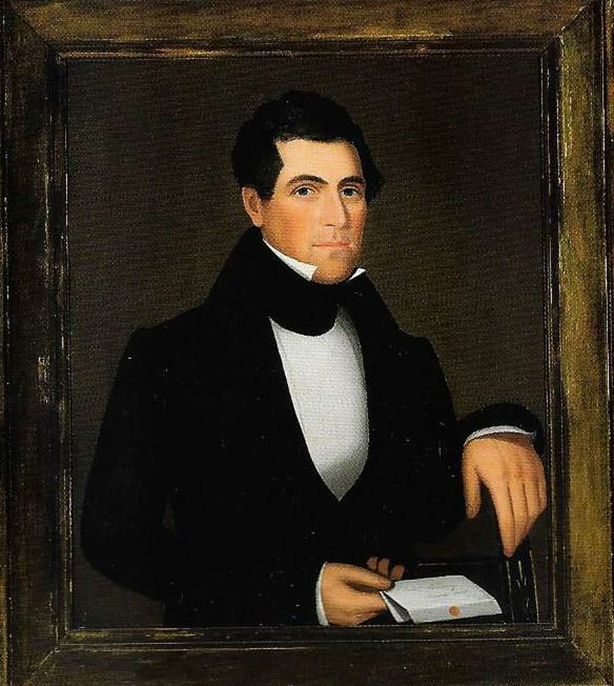 A portrait of Preston Wing, painted by Ammi Phillips.