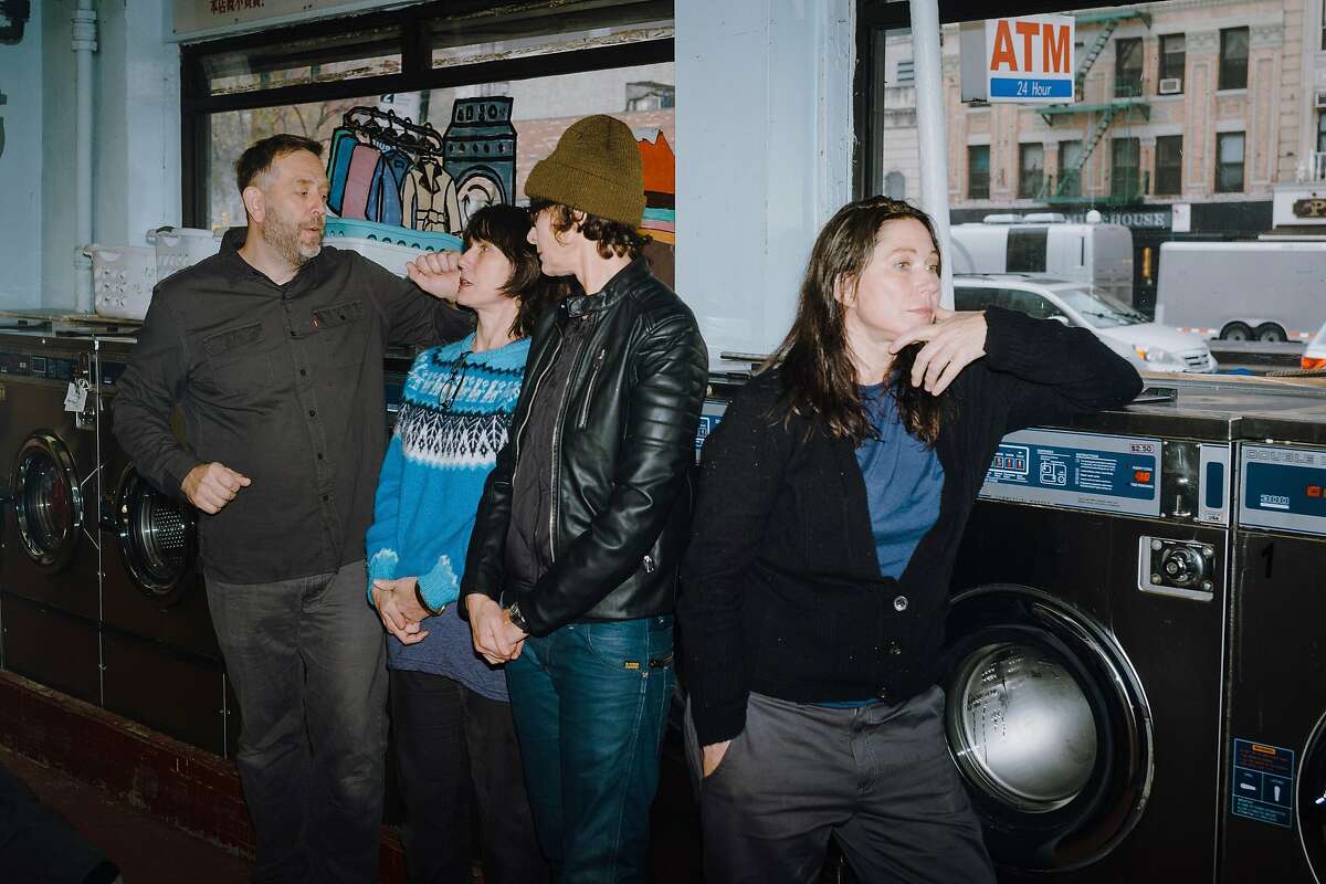 From left: Jim Macpherson, Kelley Deal, Josephine Wiggs, and Kim Deal of the Breeders, in New York, Jan. 5, 2018. Twenty-five years after �Last Splash� turned them into alt-rock heroes, the Deal twins have recorded a new album with the band�s 1993 lineup. (Ben Rayner/The New York Times)