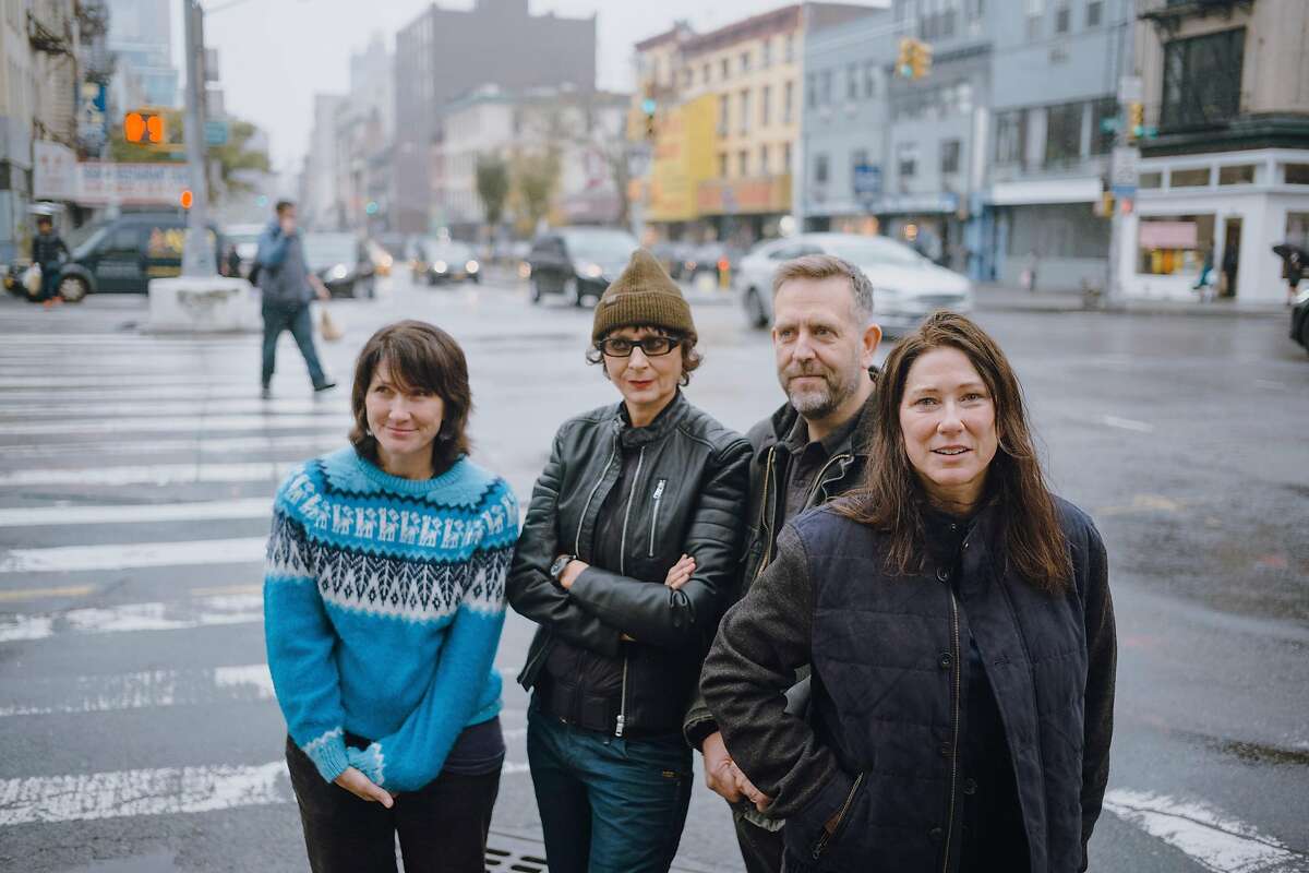 From left: Kelley Deal, Josephine Wiggs, Jim Macpherson and Kim Deal of the Breeders, in New York, Jan. 5, 2018. Twenty-five years after �Last Splash� turned them into alt-rock heroes, the Deal twins have recorded a new album with the band�s 1993 lineup. (Ben Rayner/The New York Times)