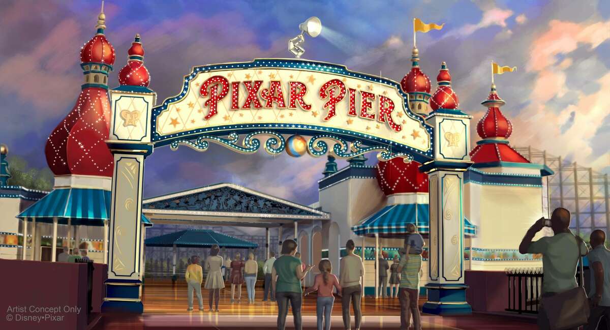 Pixar Pier, which opens on June 23 at Disney California Adventure park, is, of course, the most prominent nod to the Bay Area. Pixar, based in Emeryville, created many of Disney's most memorable features, like "Toy Story," "Inside Out," and "Coco," among others. Many of these films will pop up at Pixar Pier in one way or another when it opens this summer, like as the new central theme of the pier's roller coaster ("The Incredibles") or the carnival-style games that will pay homage to the animated features. The Pixar Pier marquee, pictured here, will also be topped with the iconic Pixar lamp by the summer.