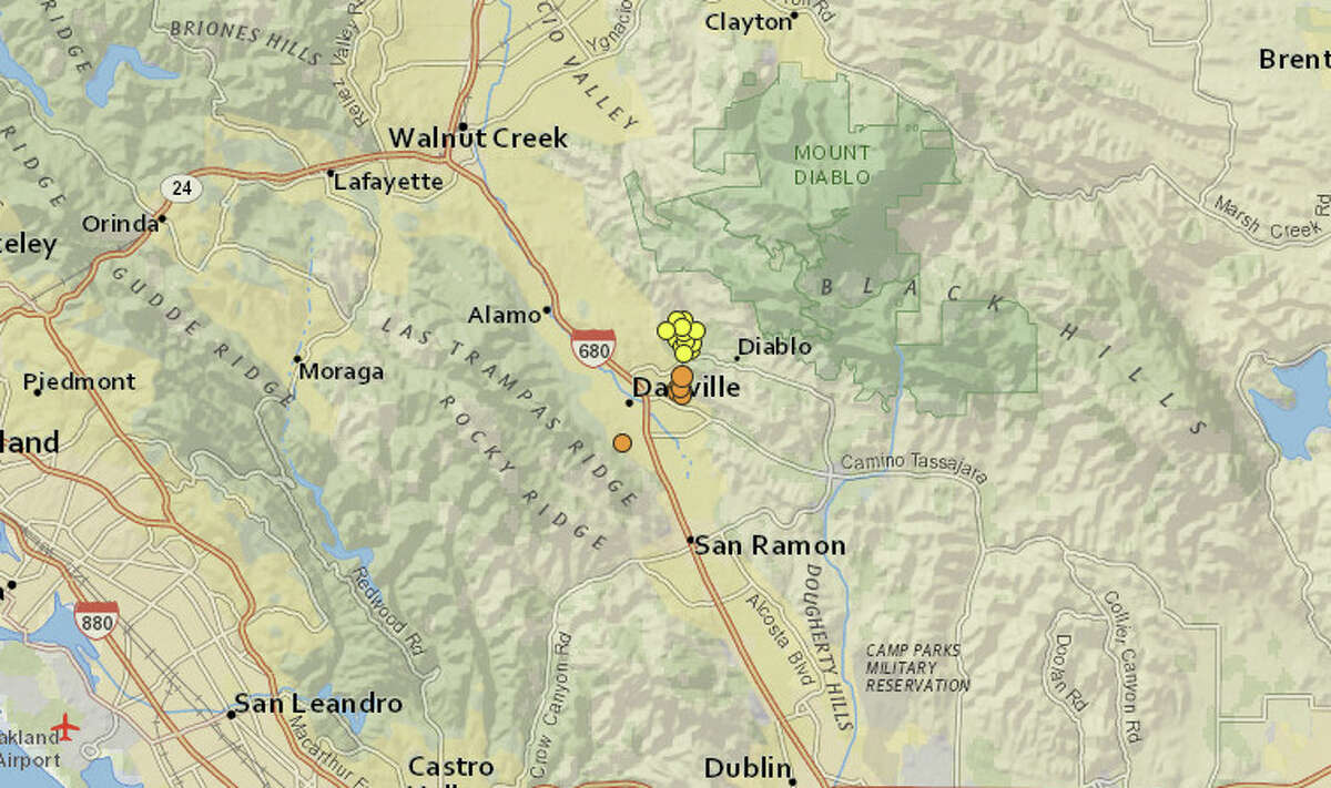 A series of small earthquakes shook the area around Danville, including one with a 3.3 magnitude.
