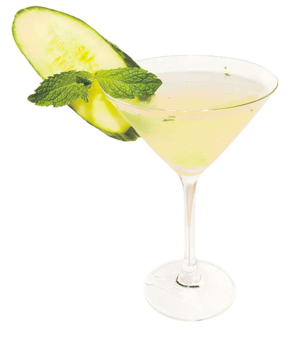 A cucumber martini made by Lara Davi at Dale Miller, The Art of Dining (Luanne M. Ferris / Times Union)