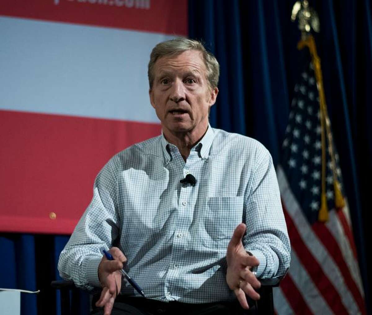 US environmental activist and Democrat Tom Steyer called out his fellow Democrats as well as Republicans for allowing America to be corrupted at the state Democratic Party convention.