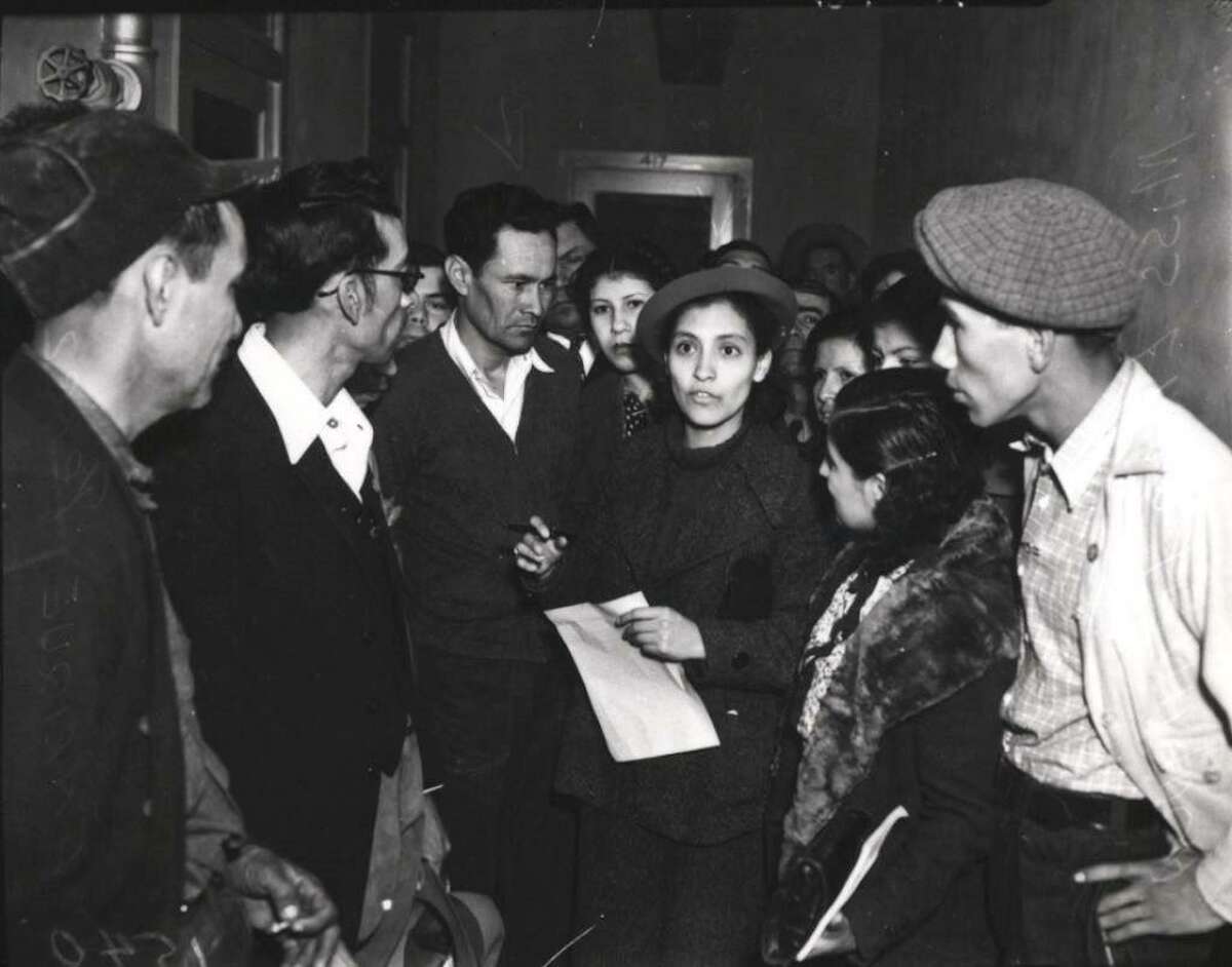 Rights activist Emma Tenayuca, seen in 1937, led 12,000 pecan shellers on strike in 1938.