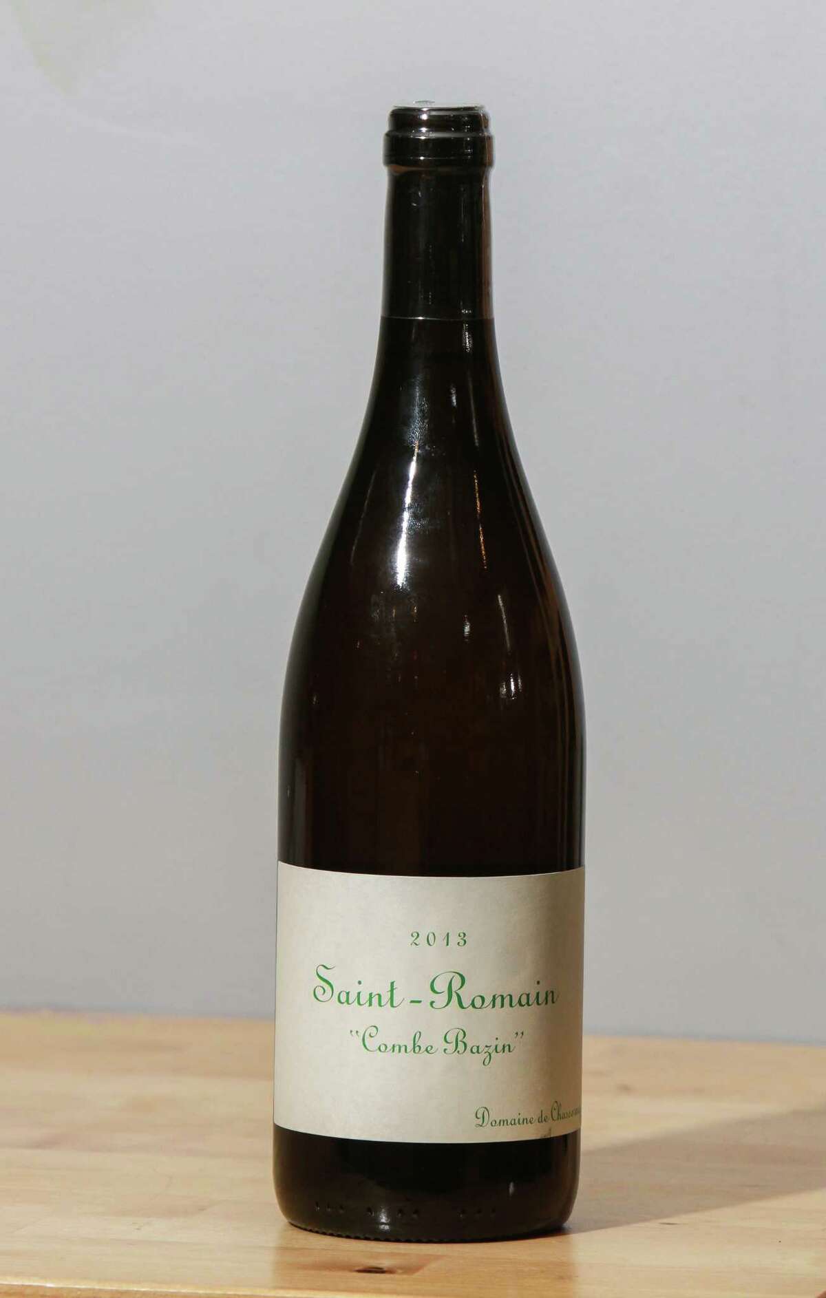 Domaine de Chassorney 2013 Saint-Romain "Combe Bazin," the wine of choice for Thomas MoÃ©«sse, wine director at Vinology. (For the Chronicle/Gary Fountain, February 7, 2018)
