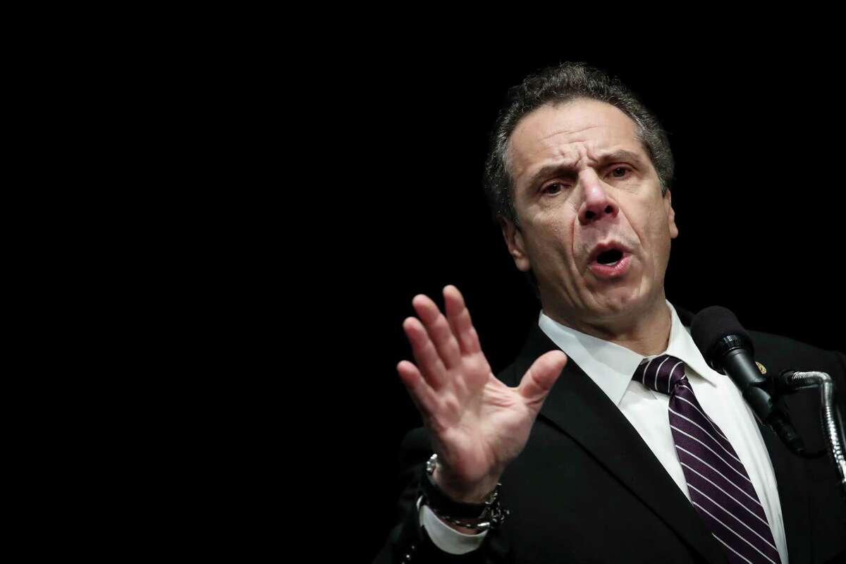 NEW YORK, NY - FEBRUARY 21: New York Governor Andrew Cuomo speaks at a healthcare union rally at the Theater at Madison Square Garden, February 21, 2018 in New York City. The rally was organized by 1199SEIU United Healthcare Workers East, the largest healthcare union in the United States. (Photo by Drew Angerer/Getty Images)