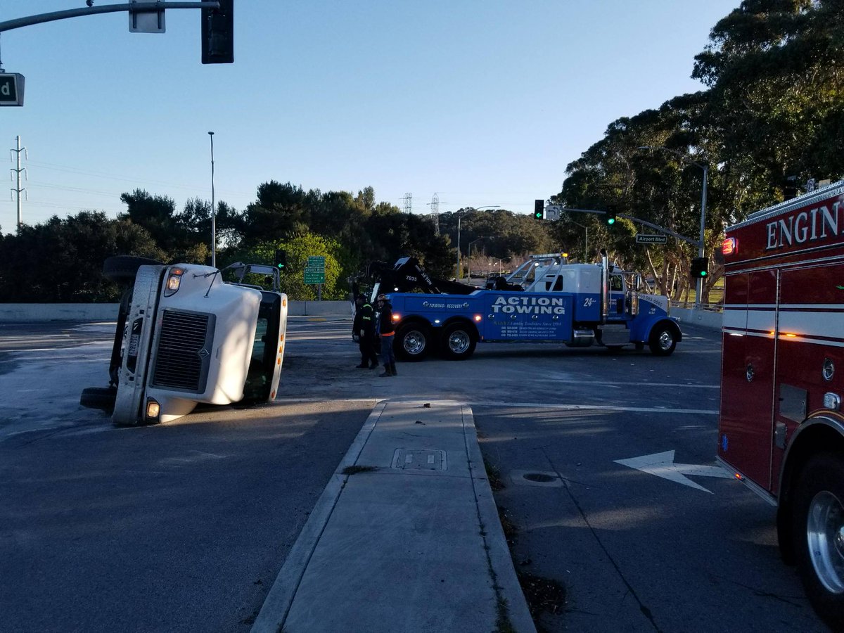 Overturned big rig causes major traffic delay on Highway 101