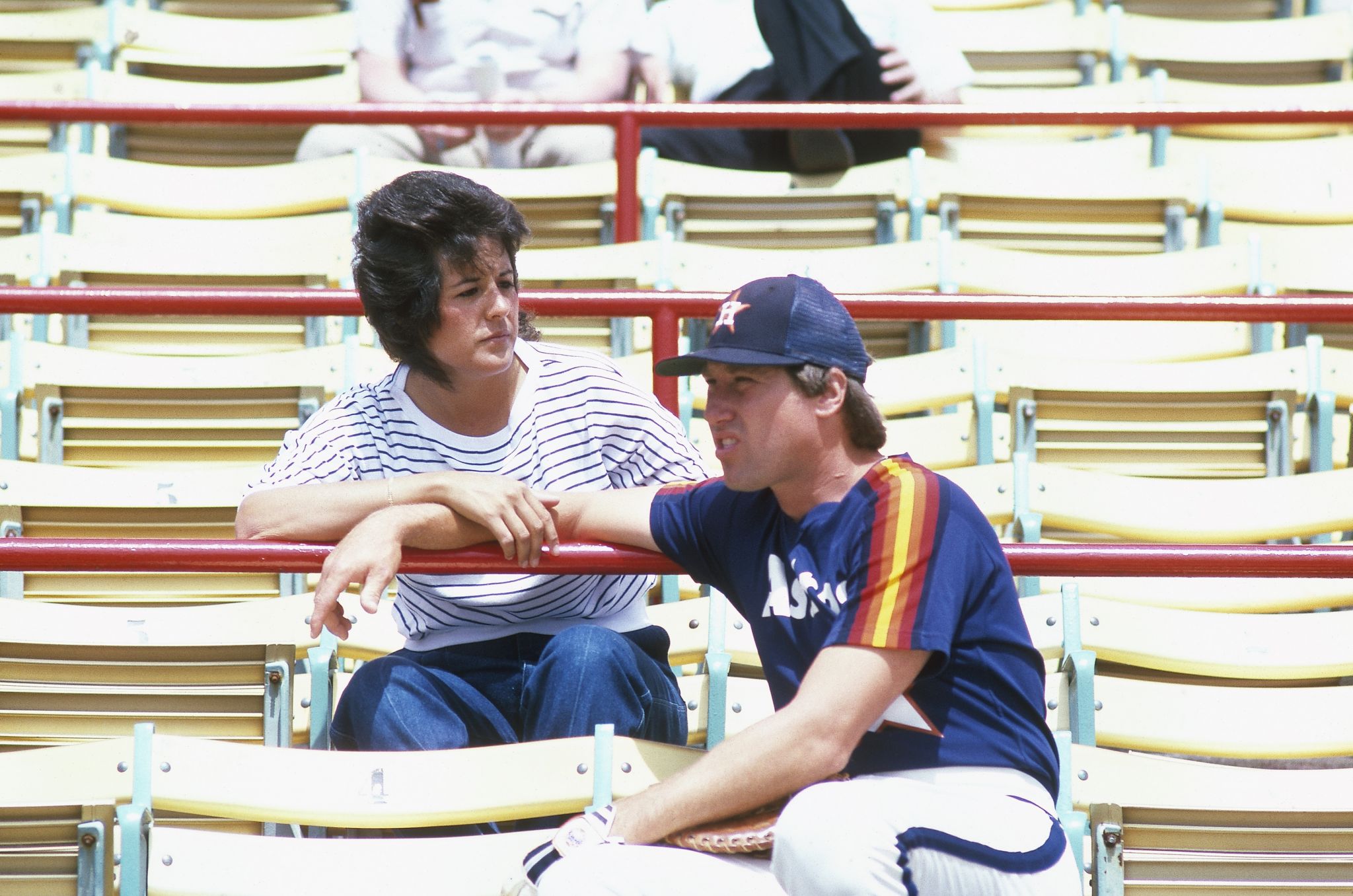 The Astros outfielders Tommie Agee, Cesar Cedeno and Jim Wynn during spring  training in Cocoa, Florida, March 31, 1973 . Photo by B…