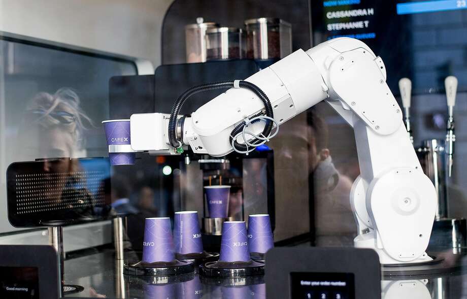 robotic coffee baristas elbowing