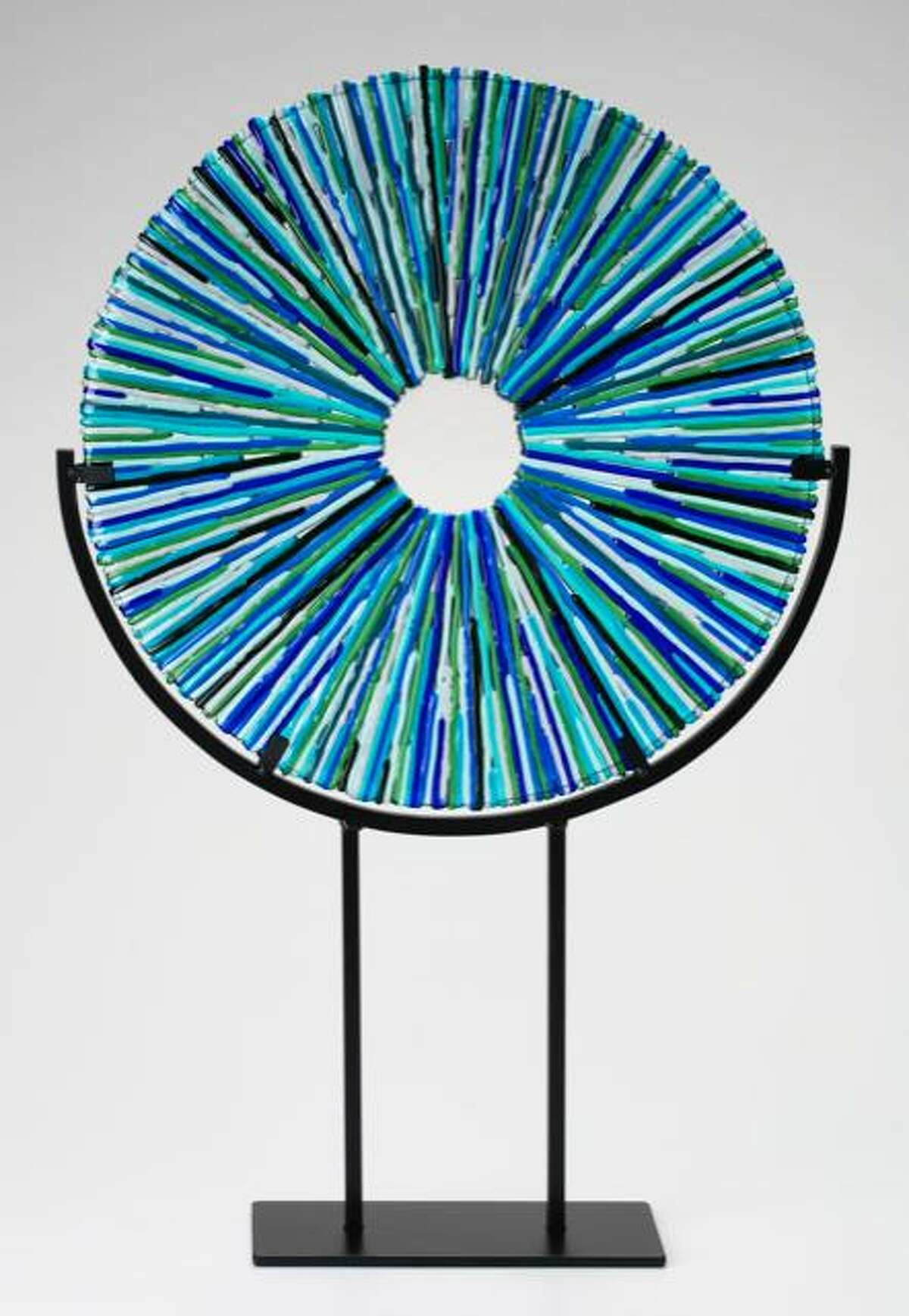 Middlesex Community College welcomes two artists this month in Middletown. Pictured, a fused glass sculpture by Becky Cook.