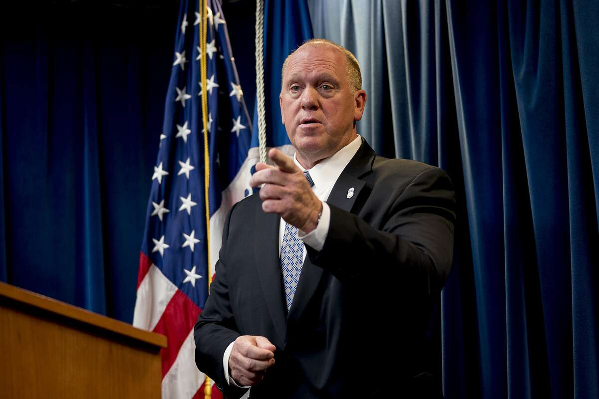 Acting Director for U.S. Immigration and Customs Enforcement, Thomas Homan, takes a question on Dec. 5, 2017.