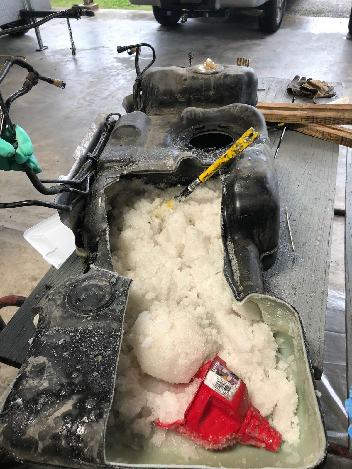 $6 million in liquid meth was discovered by K-9 Lobos in a hidden compartment of a 2007 Chevrolet Tahoe on Feb. 26, 2018.