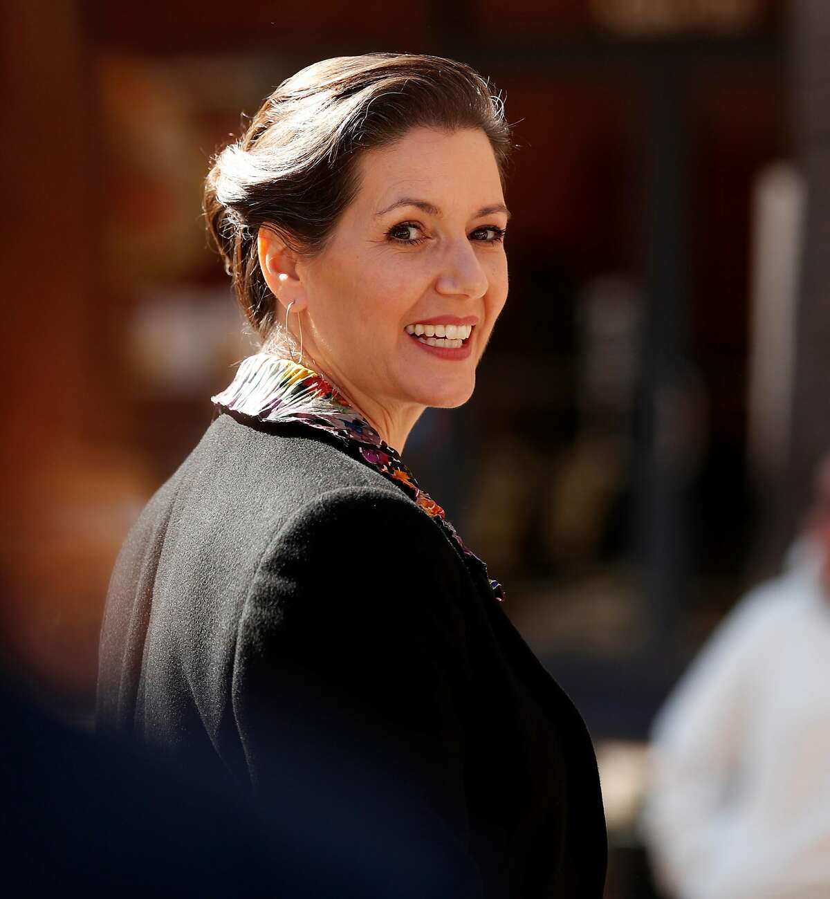 Oakland Mayor Libby Schaaf before speaking of information she learned about possible impending ICE attacks in the Bay Area at the Resilient Fruitvale event in Oakland, Calif. On Sunday, February 25, 2018.