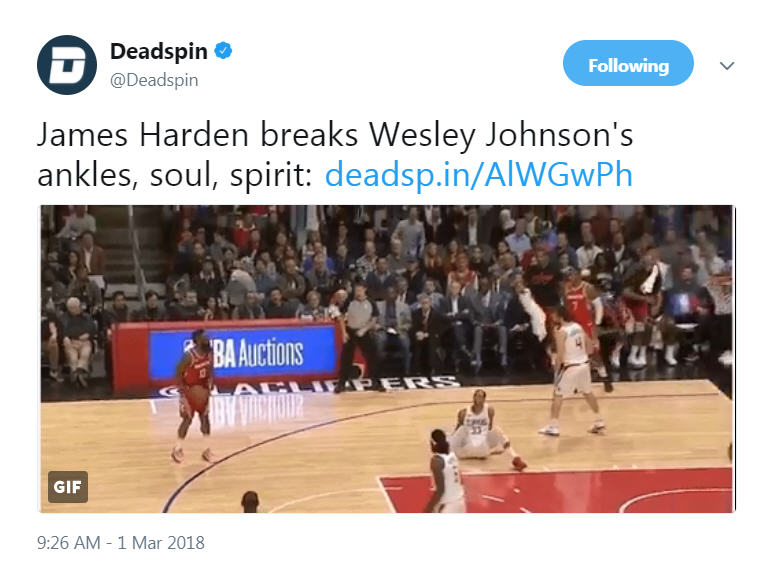 James Harden breaks Wesley Johnson's ankles with crossover of the year