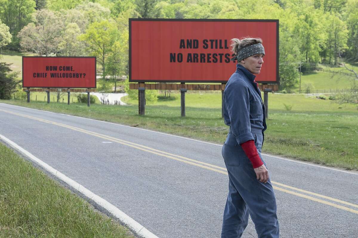 This image released by Fox Searchlight shows Frances McDormand in a scene from "Three Billboards Outside Ebbing, Missouri," which is nominated for an Oscar for best picture. (Fox Searchlight via AP)
