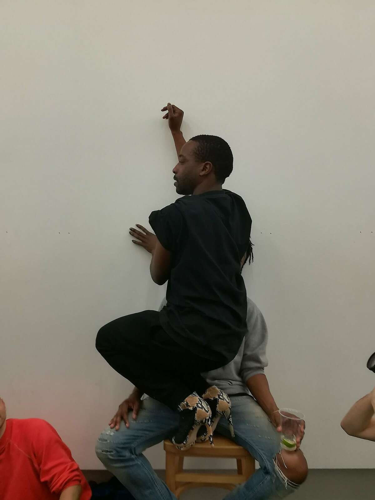 Keyon Gaskin confronts the audience expectations in �this is an artwork� (shown at New York�s Ludlow 38). Photo: Paul Litherland.