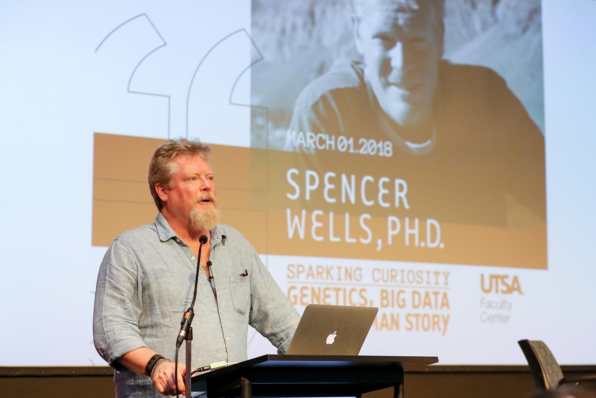 Geneticist Spencer Wells takes UTSA audience back 200,000 years