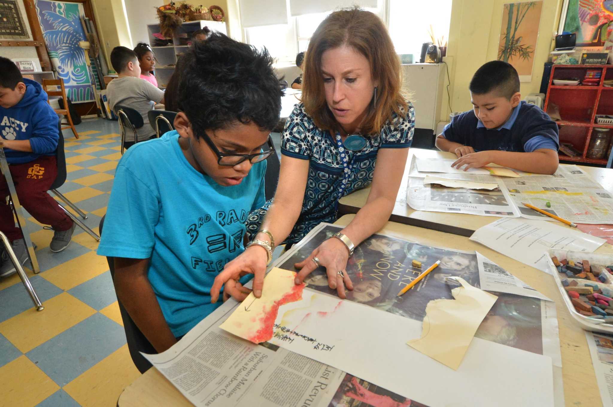 Chalk Talk Art class today is anything but elementary