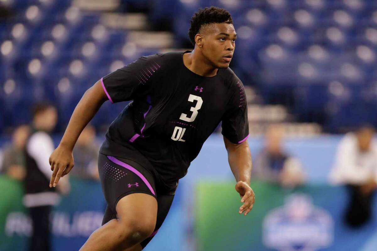 NFL combine loser Orlando Brown, OT, Oklahoma After protecting Baker Mayfield’s blind side and allowing no sacks last season, he had perhaps the worst combine in history for a player projected to go in the first round. He ran 5.85, benched only 14 times, had a 19 ½-inch vertical and a 6-10 broad jump. He’s in a free fall out of the first round.