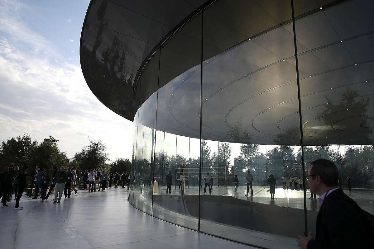 CUPERTINO, CA - SEPTEMBER 12: A view of the Steve Jobs Theatre at Apple Park on September 12, 2017 in Cupertino, California. Apple is holding their first special event at the new Apple Park campus where they are expected to unveil a new iPhone. (Photo by Justin Sullivan/Getty Images)