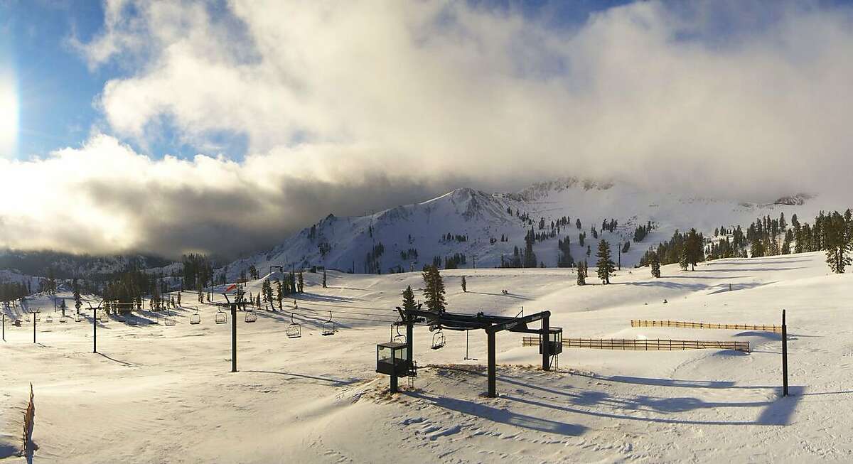 New snow on the morning of Nov. 15 at the Squaw Valley-Alpine Meadows resort.
