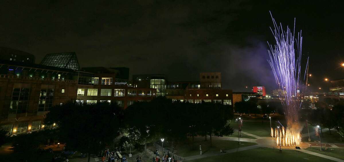 Fireworks at the Reimagining the UTSA Downtown Campus and Celebrating 20 Years event held Nov. 13 at the campus. Part of that reimagining includes development of an urban education institute on the campus — to create the innovation needed throughout the area’s education continuum.