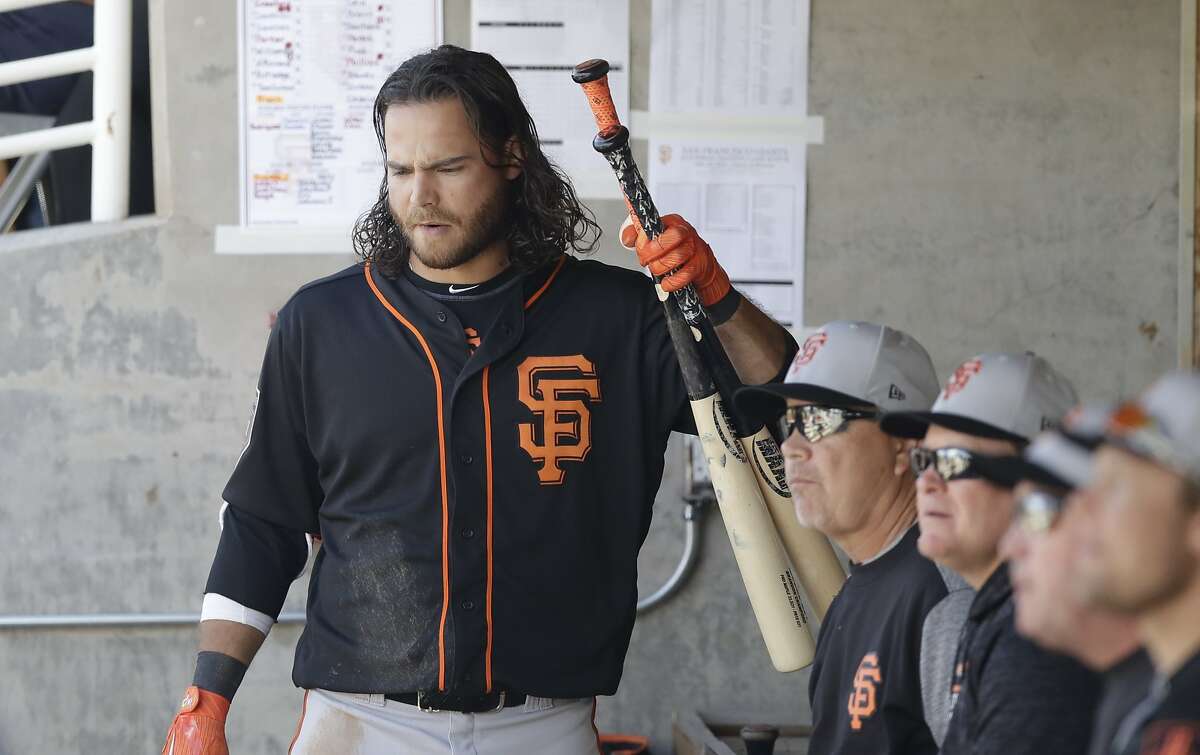 May 28, 2012: Giants shortstop Brandon Crawford throws to first in