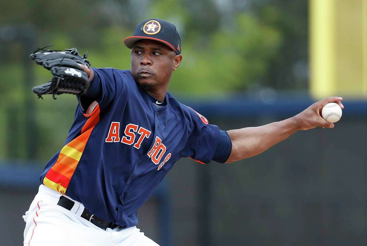 Houston Astros LHP pitcher Tony Sipp (29) as full squad workouts began during spring training day at The Ballpark of the Palm Beaches, Monday, Feb. 19, 2018, in West Palm Beach .