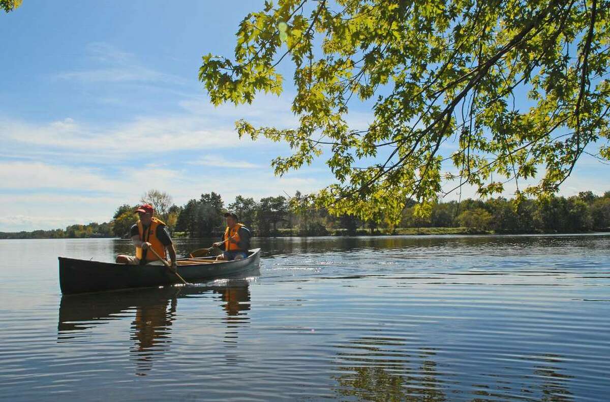 As future development remains an issue in river cities like Albany and Troy, the Times Union's Paul Grondahl and Fred LeBrun canoe miles upriver Thursday in the history-rich and far more isolated Fort Miller area in Washington County. (Paul Buckowski / Times Union)