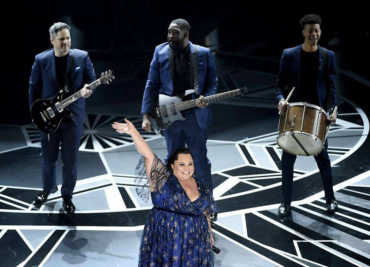 Keala Settle performs "This Is Me" from "The Greatest Showman" at the Oscars on Sunday, March 4, 2018, at the Dolby Theatre in Los Angeles.