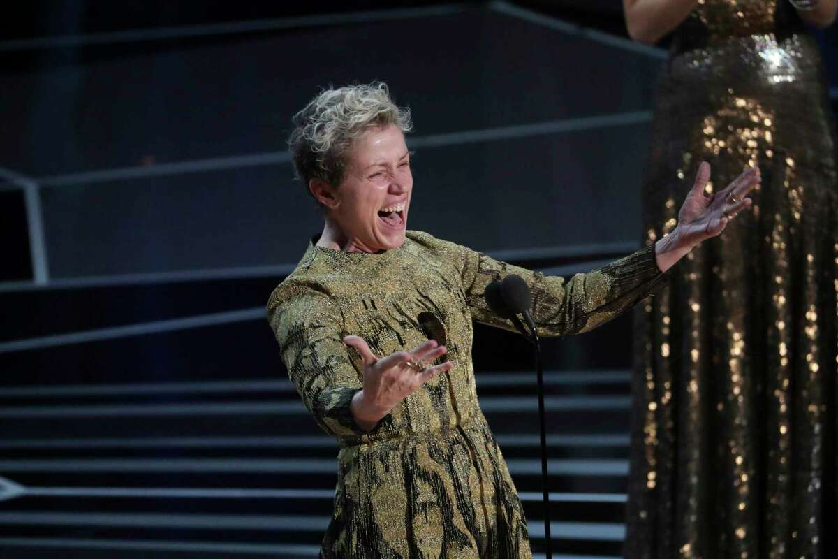 Frances McDormand accepts the Oscar for best actress in a leading role for "Three Billboards Outside Ebbing, Missouri" during the 90th Academy Awards at the Dolby Theater in Los Angeles.