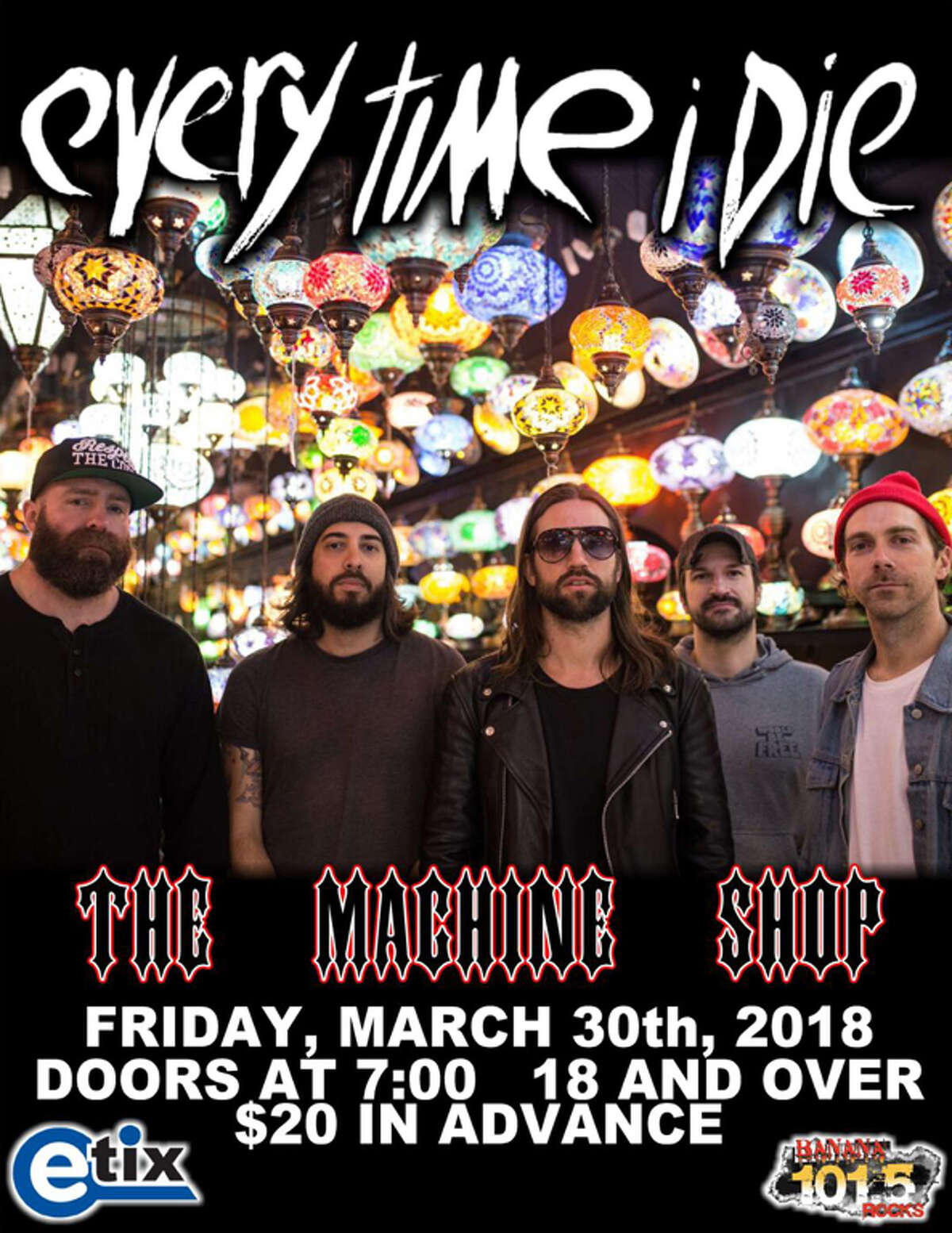 March 30: Every Time I Die, The Machine Shop, Flint, www.themachineshop.info