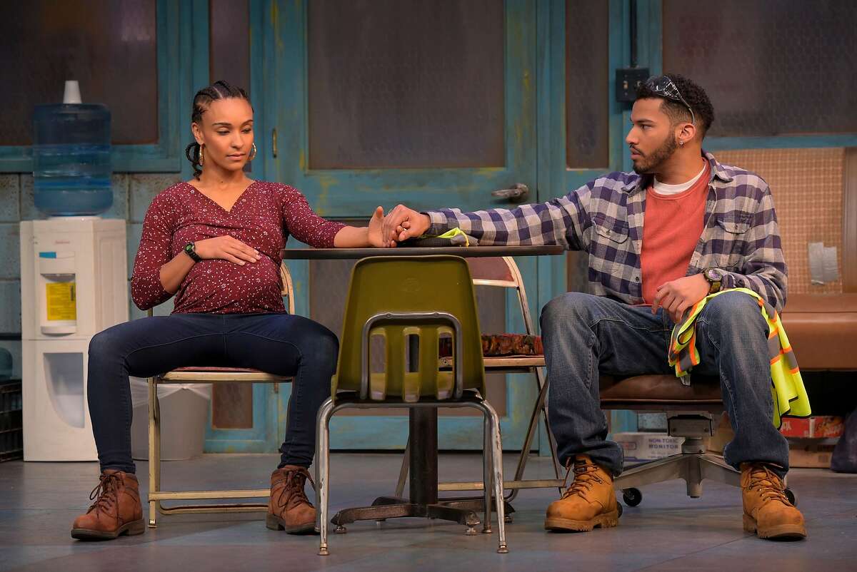 Shanita (Tristan Cunningham) and Dez (Christian Thompson) in "Skeleton Crew" at TheatreWorks.