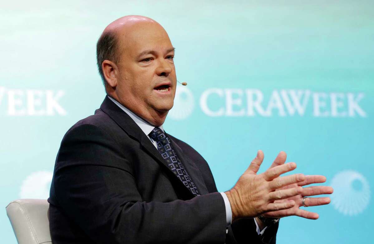 ConocoPhillips CEO Ryan Lance answers question from moderator Dan Yergin during a Q&A session at CERAWeek by IHS Markit. The company is selling some of its Texas holdings and expanding operations in Canada and Louisiana.