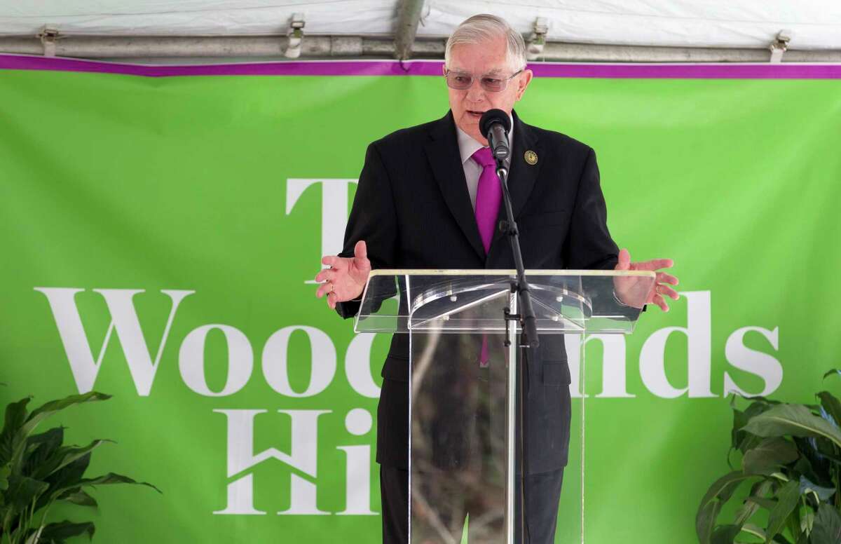 Conroe Mayor Toby Powell speaks during a ground breaking ceremony for The Woodlands Hills master-planned community, Wednesday, Nov. 15, 2017, in North Montgomery County. The new development with include 4,500 homes over 2,000 acres with more than 20 parks and other green spaces.